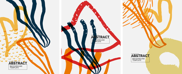 Social media abstract backgrounds. Abstract hand drawn doodles. Vector illustration for covers, banners, flyers