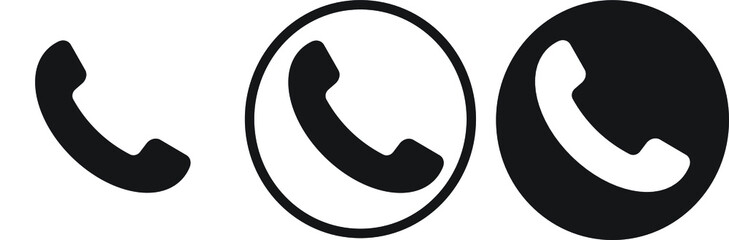 Phone Call icon set. Collection of high quality 
black outline logo for web site design 
and mobile dark mode apps. 
Vector illustration on a white background