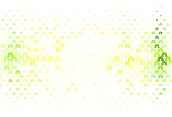 Light Green, Yellow vector backdrop with rainbows, clouds.