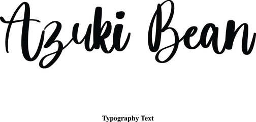  Azuki Bean Cursive Calligraphy Text on White Background