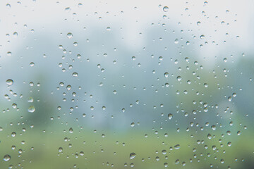 Rain drops on car windshield