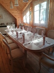 table set for meal