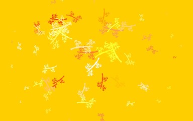 Light Red, Yellow vector natural background with branches.