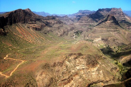 Beautiful mountains of Gran Canaria - Barranco de Fataga called the Grand Canyon. Canary Islands, Spain.
