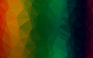 Dark Multicolor, Rainbow vector abstract mosaic backdrop. Shining illustration, which consist of triangles. Triangular pattern for your business design.