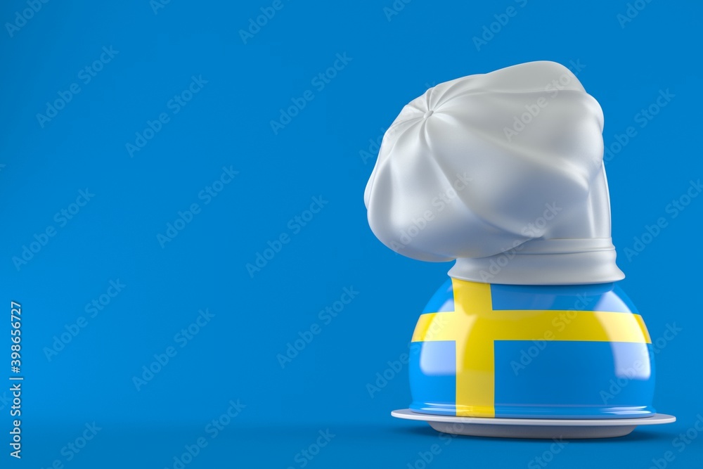 Poster Catering dome with swedish flag