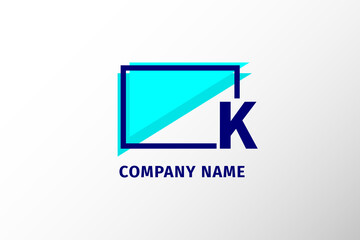 Fototapeta premium screen frame letter K. modern and stand out professional corporate logo