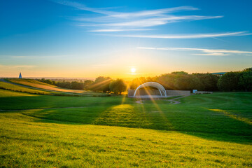 Sunrise at the Campbell park in Milton Keynes