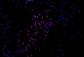 Dark Purple vector texture with colored snowflakes.