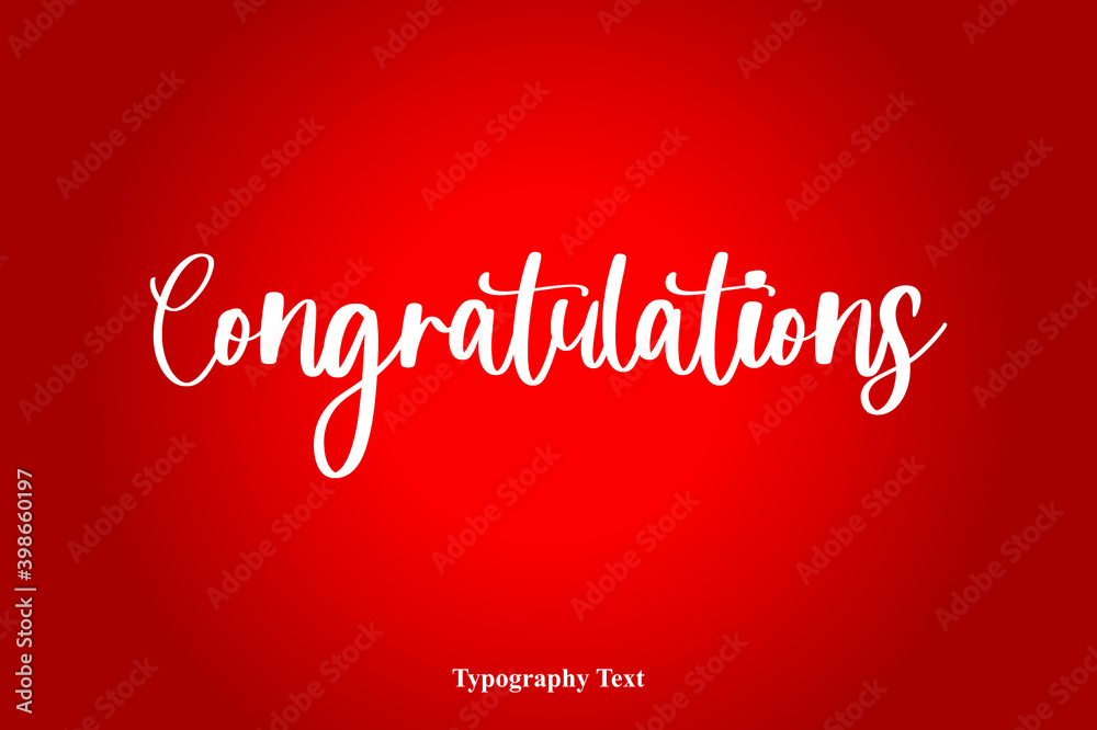 Fototapete congratulations typography typescript on red gradient background