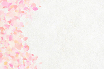 Obraz na płótnie Canvas Japanese style background of Japanese paper and pink cherry blossom petals