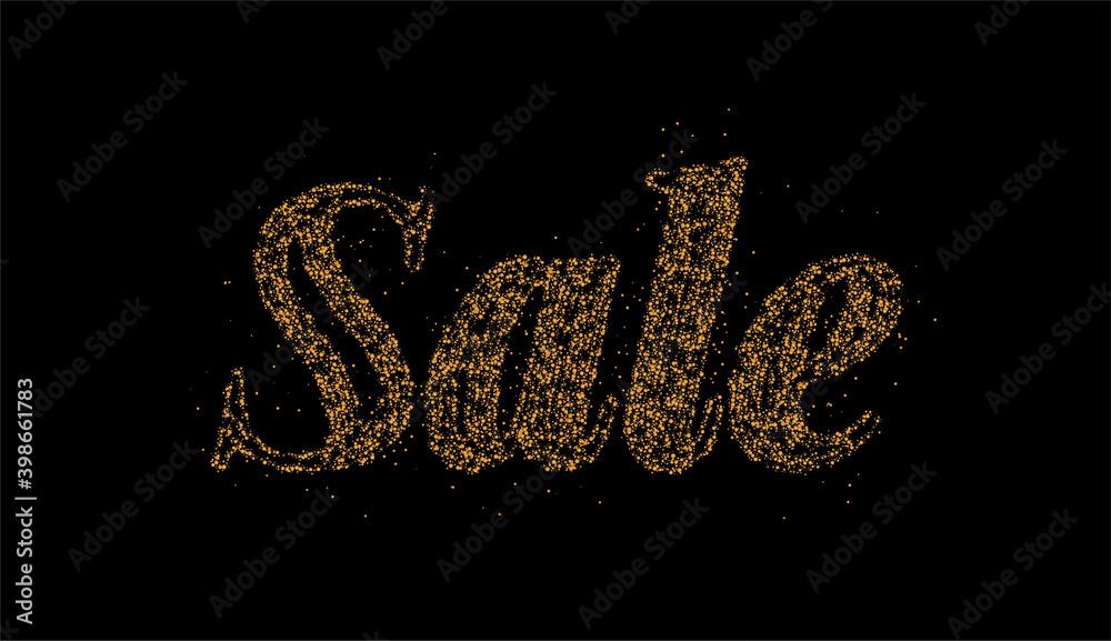 Wall mural sale text particle modern trendy design template . vector design