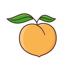 Peach fruit isolated vector illustration for Eat A Peach Day on August 22