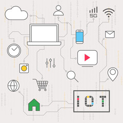 IOT or Internet of things minimalist icon for web designer