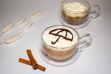 3D printed chocolate umbrella on latte cup