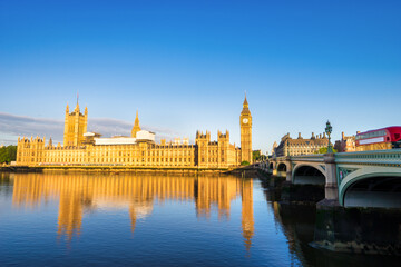 British parliament and Big Ben in morning light. England