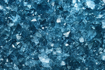 Blue Crystal Mineral Stone.  Macro. Abstract technological background from crystals of a mineral of...