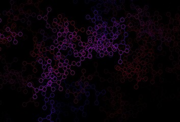 Dark Blue, Red vector pattern with artificial intelligence network.