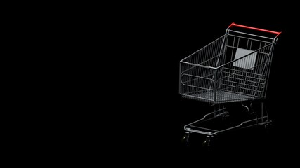Shopping cart isolated on black background - 3D rendering illustration © Carlo Toffolo