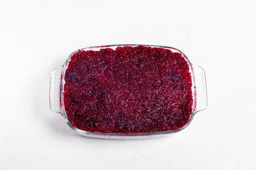 Grated boiled beet added as the fifth layer. Step by step recipe of Shuba salad. Step 6