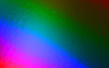 Dark Multicolor, Rainbow vector low poly layout. Colorful illustration in Origami style with gradient.  Triangular pattern for your business design.