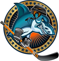 Shark in Hockey helmet 