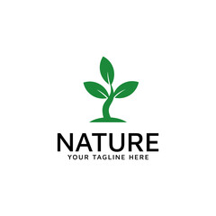 green plant logo design, plant seeds that grow fresh and natural