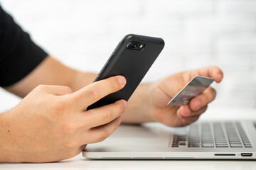 Man trying to pay bills from card