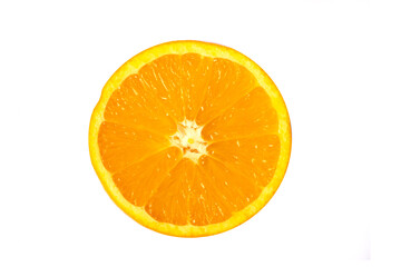 sliced ​​orange on a white background
