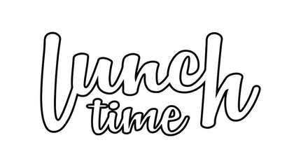 Lunch time with creatif font design.	