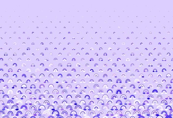 Light Purple vector texture with rainbows, clouds.