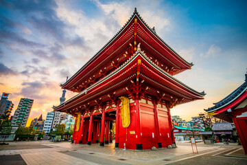 Sensoji temple in Asakusa, Tokyo. Sign says 