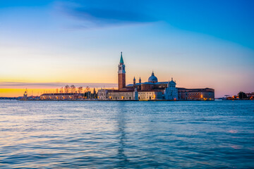 Fototapeta na wymiar San Giorgio di Maggiore Island in Venice at beautiful sunrise