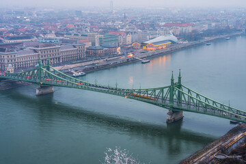 Fototapeta na wymiar Liberty Bridge in Budapest. Hungary