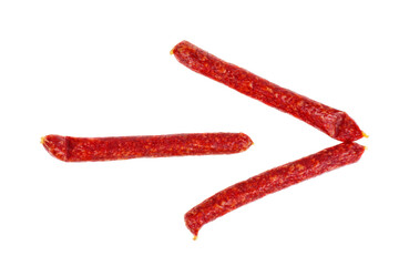 long sticks sousages line in shape of arrow