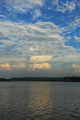 sunset over the river