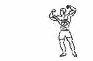 Fototapeta na wymiar Bodybuilding Sport and activity particle drawing, Vector Illustration