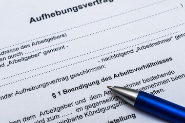 Aufhebungsvertrag - K&uuml;ndigung - Job