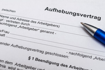 Aufhebungsvertrag - Kündigung - Job