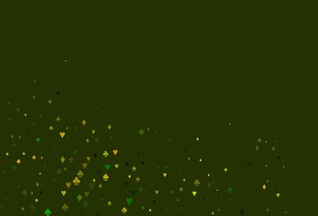 Light Green vector template with poker symbols.