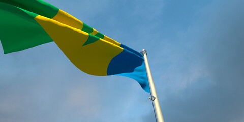 Fototapeta premium 3d rendering of the national flag of the Saint Vincent and the Grenadines