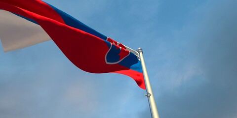 3d rendering of the national flag of the Slovakia