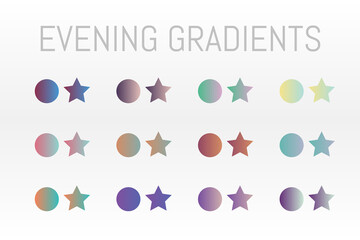 Evening Gradient wallpaper element vector background. glow colorful