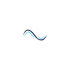 BLUE WAVE DESIGN ELEMENT, ON WHITE