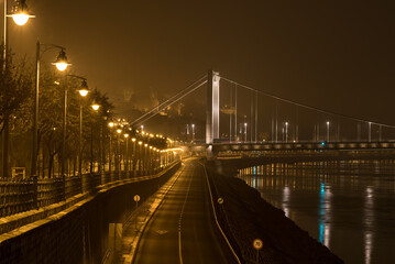 Fototapeta premium Empty street, no people because of the second wave of covid-19, coronavirus curfew.