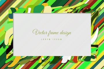 Fototapeta premium Green Abstract art wave background frame. element backdrop