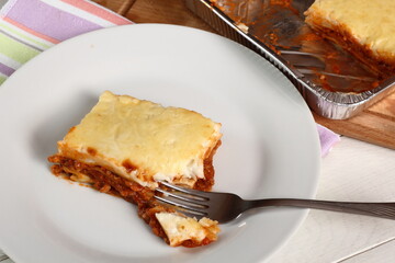 Eating Lasagne Bolognese