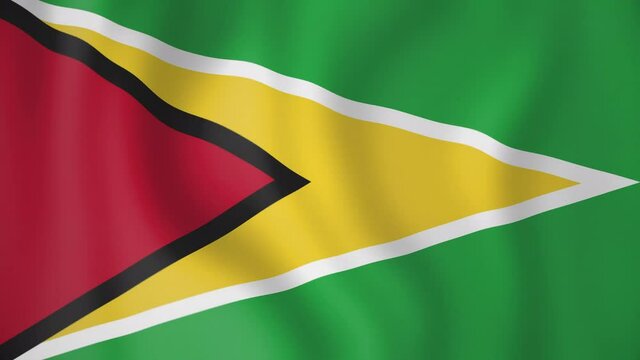 Guyana animated flag. Seamless loop. 4K