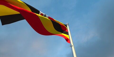 3d rendering of the national flag of the Uganda