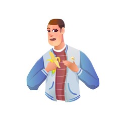 male baseball athlete eating a banana